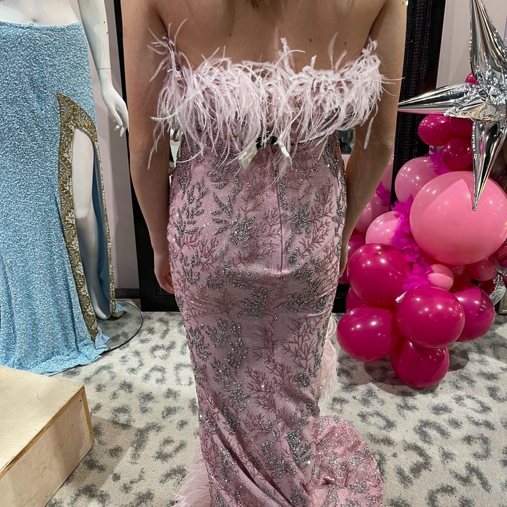 Pink 2 piece prom dress